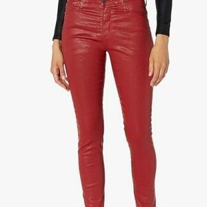 AG Red Jeans Faux Leather Legging pants